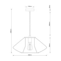 Beacon függesztett lámpa Pheonix Squat, fekete, fém, Ø 45 cm