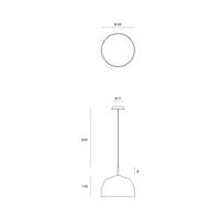 Bögre függőlámpa, krémfehér krómozott részletekkel Ø28cm