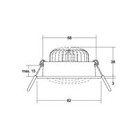 BRUMBERG BB34 LED beépített spot nem dimm., fekete