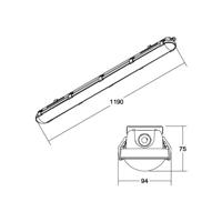 BRUMBERG Humid One Pro LED kádas lámpa DALI 119cm