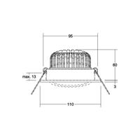 BRUMBERG Kerby-R LED beépített spot, 3 000 K, alu