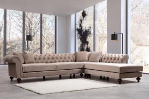 Design sarokkanapé Chesterfield bézs - jobb