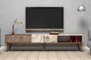 Design TV asztal Cadelaria 180 cm fehér dió