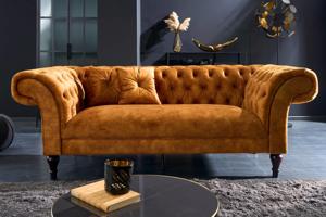 Design ülőgarnitúra Rubby Chesterfield 225 cm mustársárga bársony