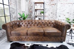 Hármas ülőgarnitúra Chesterfield Vintage barna