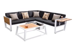 Kerti szett HIGOLD - York Corner Lounge White/Black Olefin