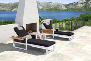 Kerti szett HIGOLD - York Sunlounge Set White/Black Olefin