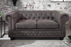 Kettes kanapé Chesterfield II 150 cm antik szürke