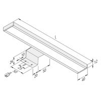 LED-es felszíni szekrényvilágítás Lugano 4,000K, 120 cm