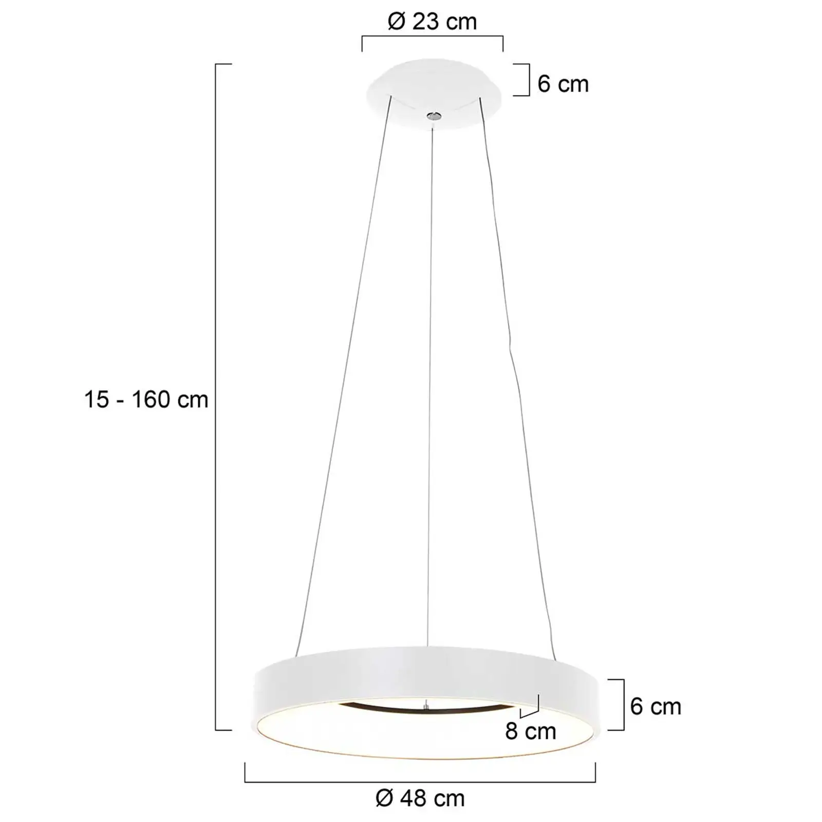 LED lógó világítás Ringlede, Ø 48 cm, fehér