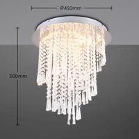 LED mennyezeti lámpa Pomp, Ø 45 cm, króm, akril/metál, CCT