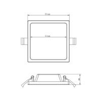 LED mennyezeti süllyesztett lámpa Alya fehér 12x12cm 2,700 K