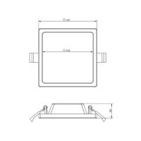 LED mennyezeti süllyesztett lámpa Alya fehér 12x12cm 3,000 K