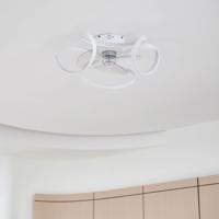 Lindby LED mennyezeti ventilátor Lomata, fehér, csendes, Ø 23 cm