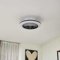 Lindby LED mennyezeti ventilátor Mamuti, fekete, csendes, Ø 55 cm