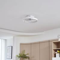 Lindby LED mennyezeti ventilátor Momitu, fehér, csendes, Ø 14 cm