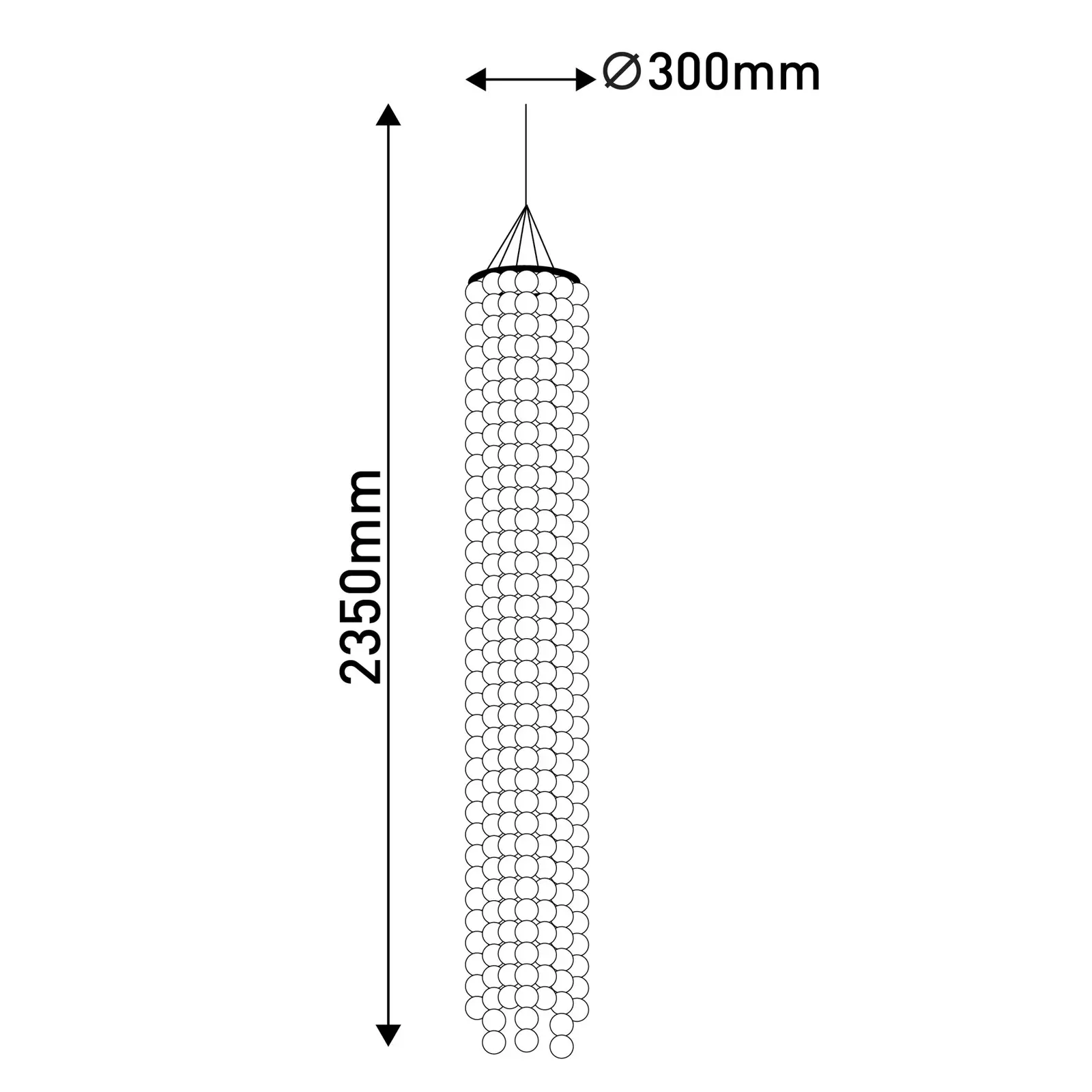 Lógó világítás Capiz kagylóval, magassága 235 cm