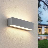 Lucande LED kültéri fali lámpa Lengo, 25 cm, ezüst, 2-lámpás, alumínium