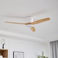 Lucande LED mennyezeti ventilátor Faipari, DC, csendes, Ø 132 cm