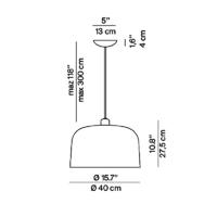 Luceplan Zile függőlámpa galambszürke matt, Ø 40cm