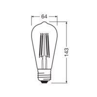 OSRAM LED Vintage 1906 Edison, arany, E27, 7,2 W, 824, dim.