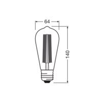 OSRAM LED Vintage 1906 Edison, szürke, E27, 11 W, 818, dimmelhető