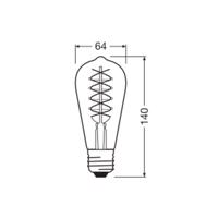 OSRAM LED Vintage 1906 Edison, szürke, E27, 7,8 W, 818, dim.