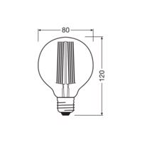 OSRAM LED Vintage 1906, G80, E27, 11 W, szürke, 1800 K, dim.