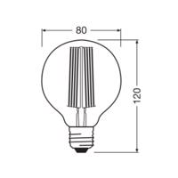 OSRAM LED Vintage 1906, G80, E27, 5,8 W, arany, 2200 K, dim.