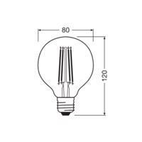 OSRAM LED Vintage 1906, G80, E27, 7,2 W, arany, 2400 K, dim.