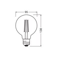 OSRAM LED Vintage 1906, G95, E27, 6,5 W, arany, 2400 K, dim.