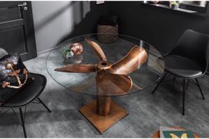 Stílusos étkezőasztal Propeller 94 cm réz