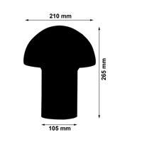 Üveg asztali lámpa, gomba alakú, fehér Ø 21 cm