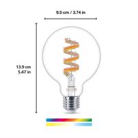 WiZ G95 LED filament izzó gömb WiFi E27 6,3W RGBW